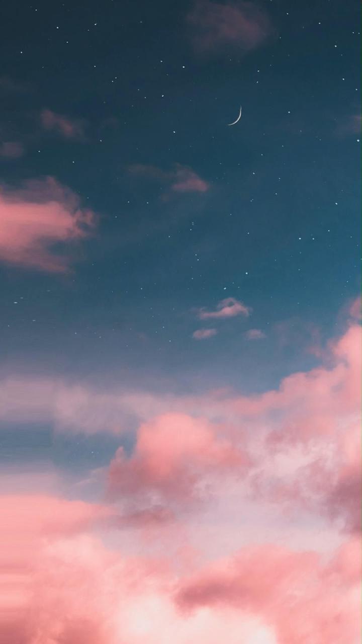 Hình nền động bầu trời trăng sao màu hồng đẹp tuyệt trần | Trang tải ảnh chất lượng FREE 100% – Blogradio